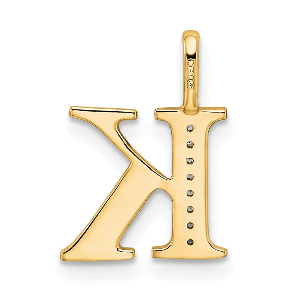 14k Diamond Letter K Initial Pendant