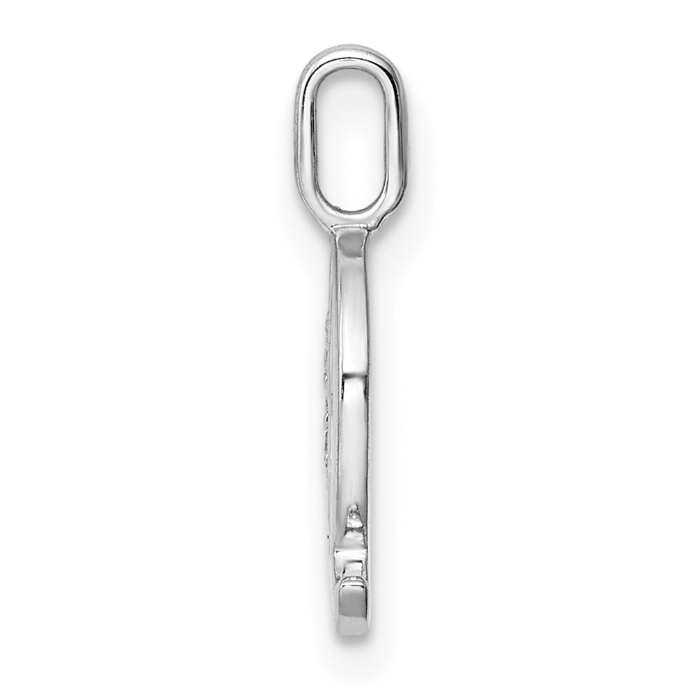 14K White Gold Diamond Letter Q Initial Pendant