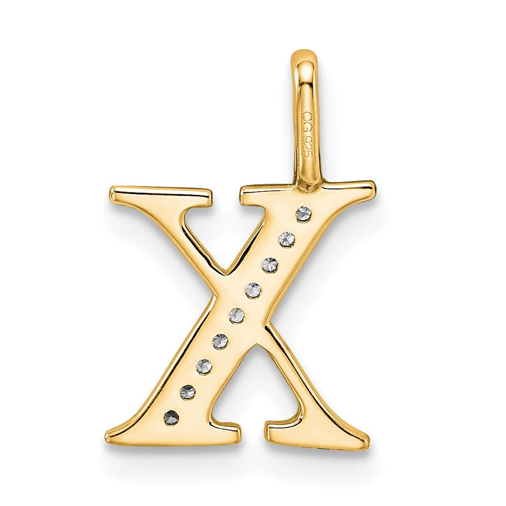 14k Diamond Initial X Pendant