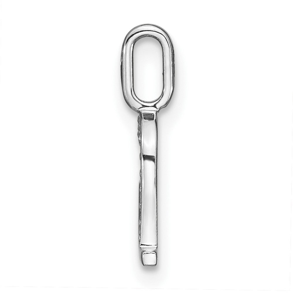 14K White Gold Diamond Lower Case Letter A Initial Pendant