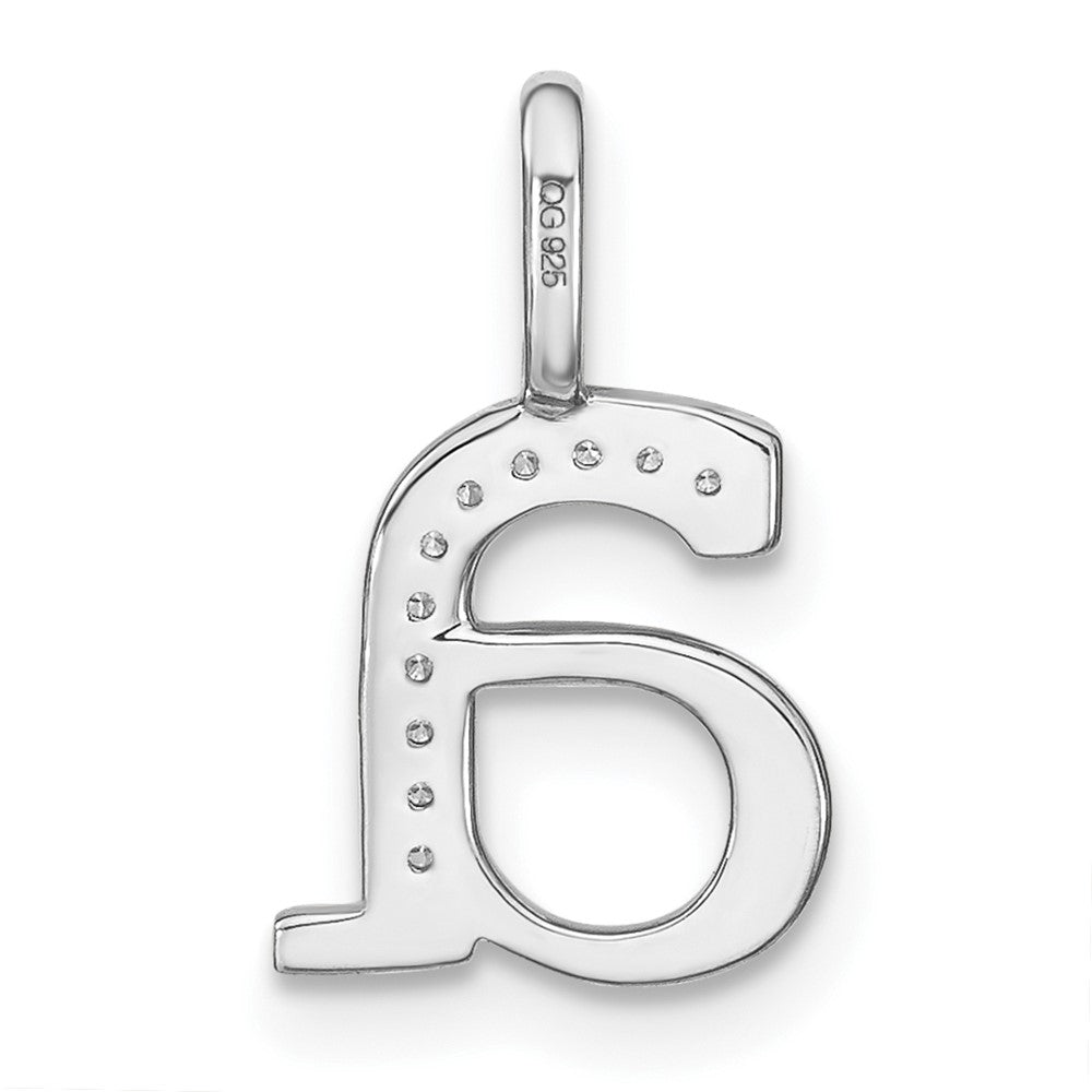 14K White Gold Diamond Lower Case Letter A Initial Pendant