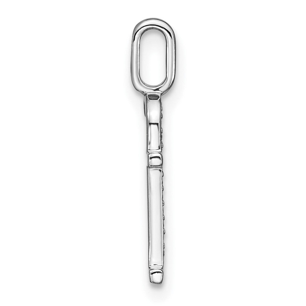 14K White Gold Diamond Lower Case Letter F Initial Pendant
