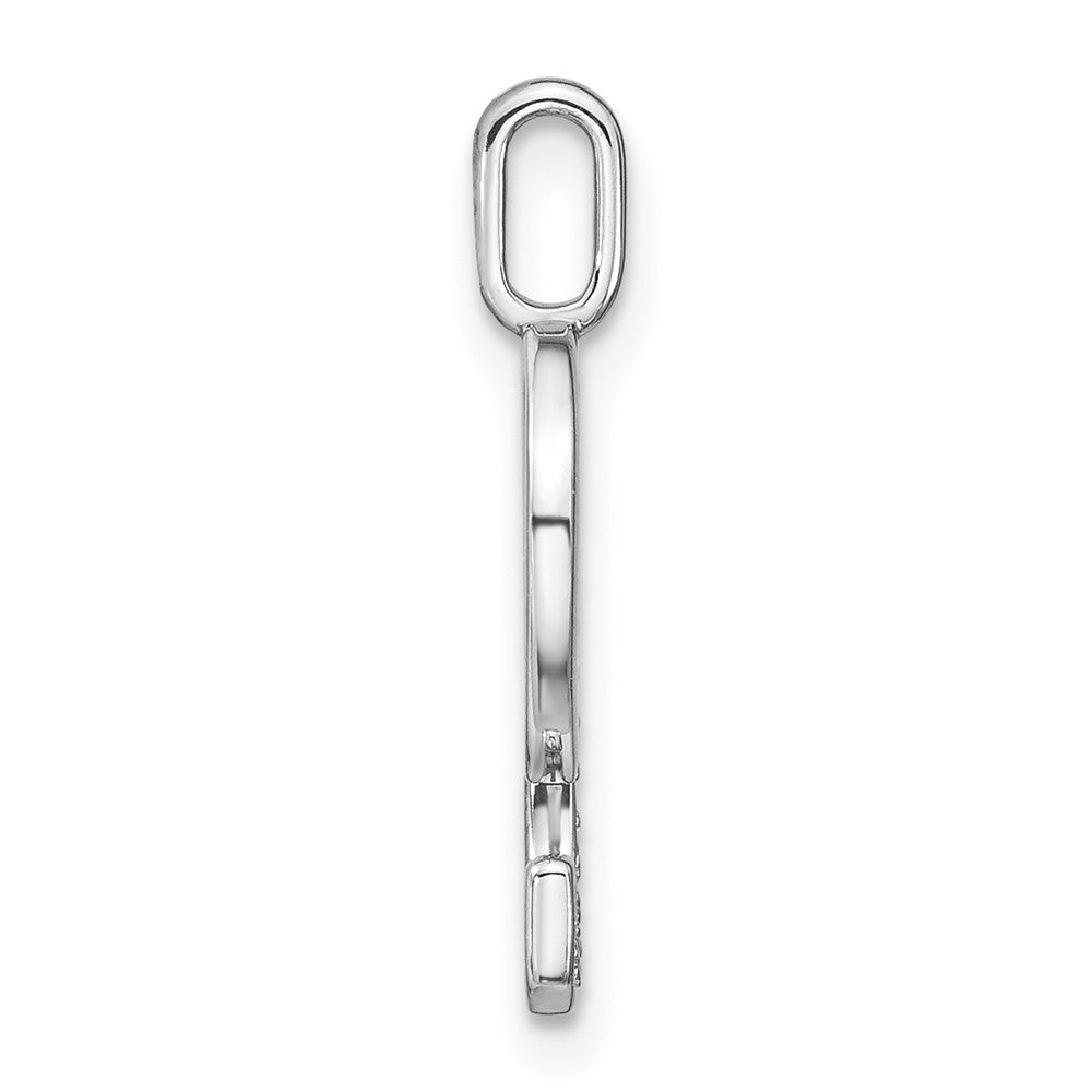 14K White Gold Diamond Lower Case Letter G Initial Pendant