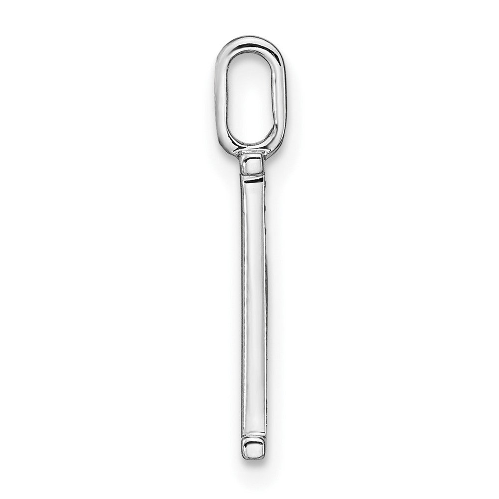 14K White Gold Diamond Lower Case Letter H Initial Pendant