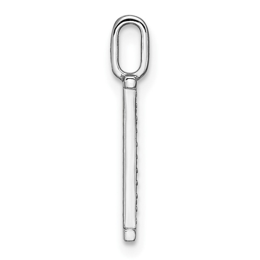 14K White Gold Diamond Lower Case Letter L Initial Pendant