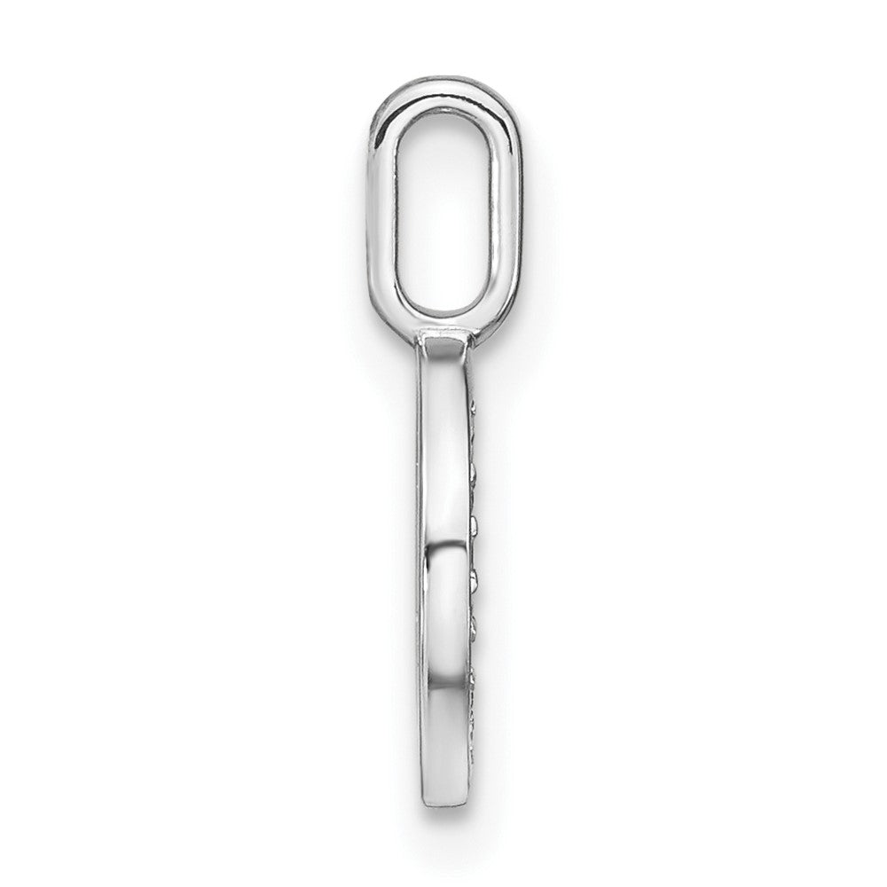 14K White Gold Diamond Lower Case Letter O Initial Pendant