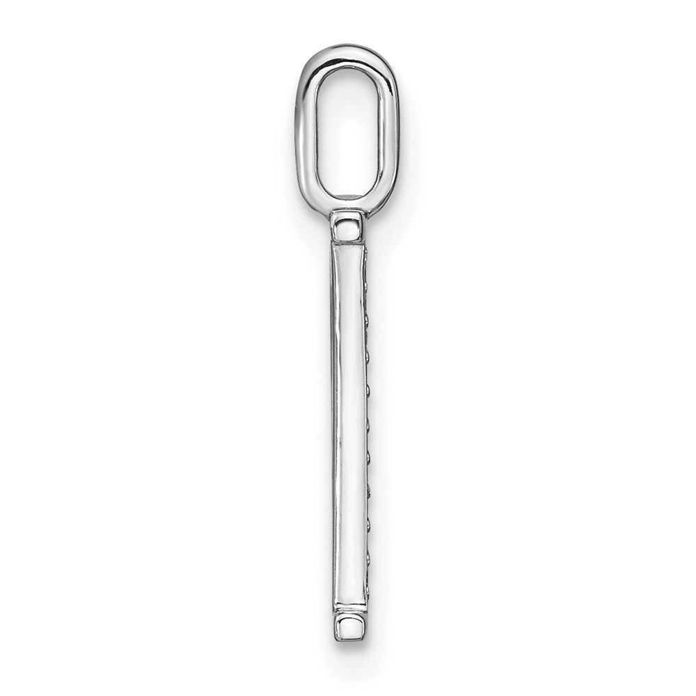 14K White Gold Diamond Lower Case Letter P Initial Pendant