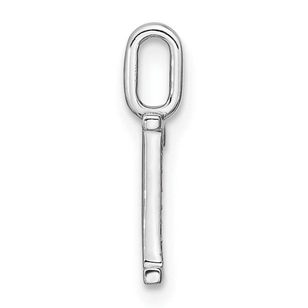 14K White Gold Diamond Lower Case Letter R Initial Pendant