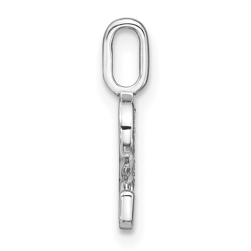 14K White Gold Diamond Lower Case Letter S Initial Pendant