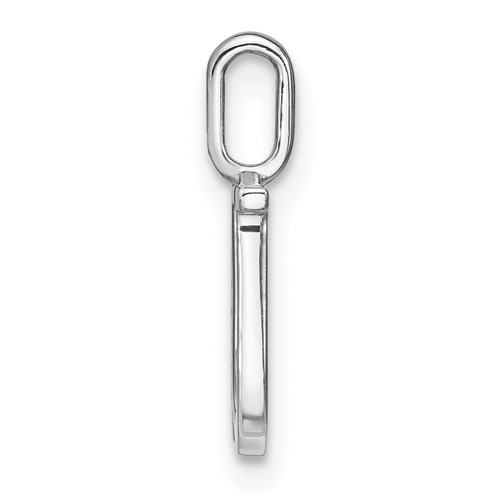 14K White Gold Diamond Lower Case Letter U Initial Pendant