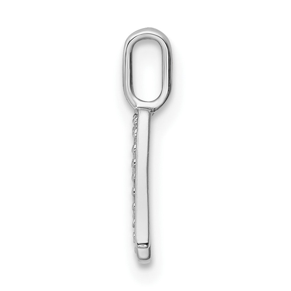 14K White Gold Diamond Letter A Initial Pendant
