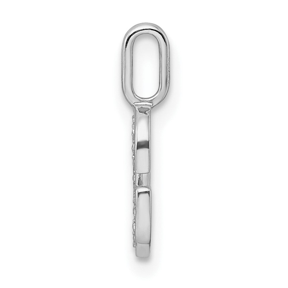 14K White Gold Diamond Letter G Initial Pendant
