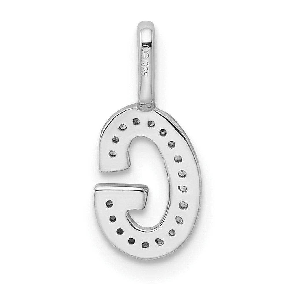 14K White Gold Diamond Letter G Initial Pendant