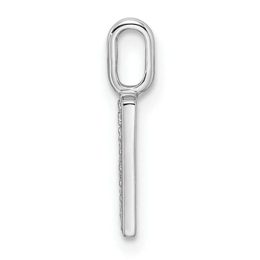 14K White Gold Diamond Letter H Initial Pendant