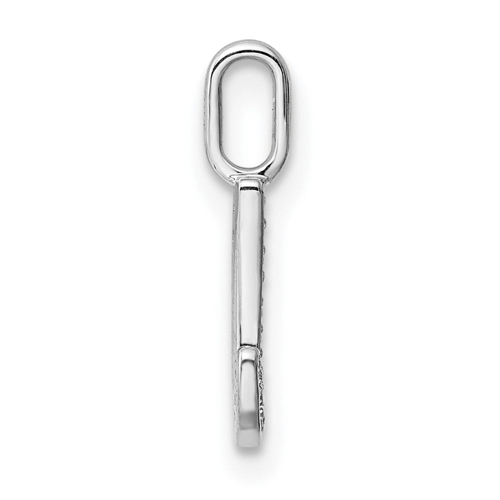 14K White Gold Diamond Letter J Initial Pendant
