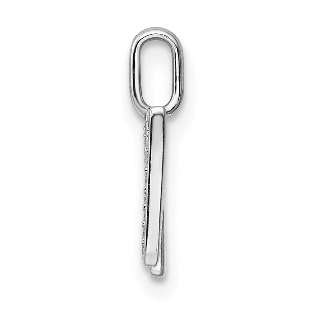 14K White Gold Diamond Letter N Initial Pendant