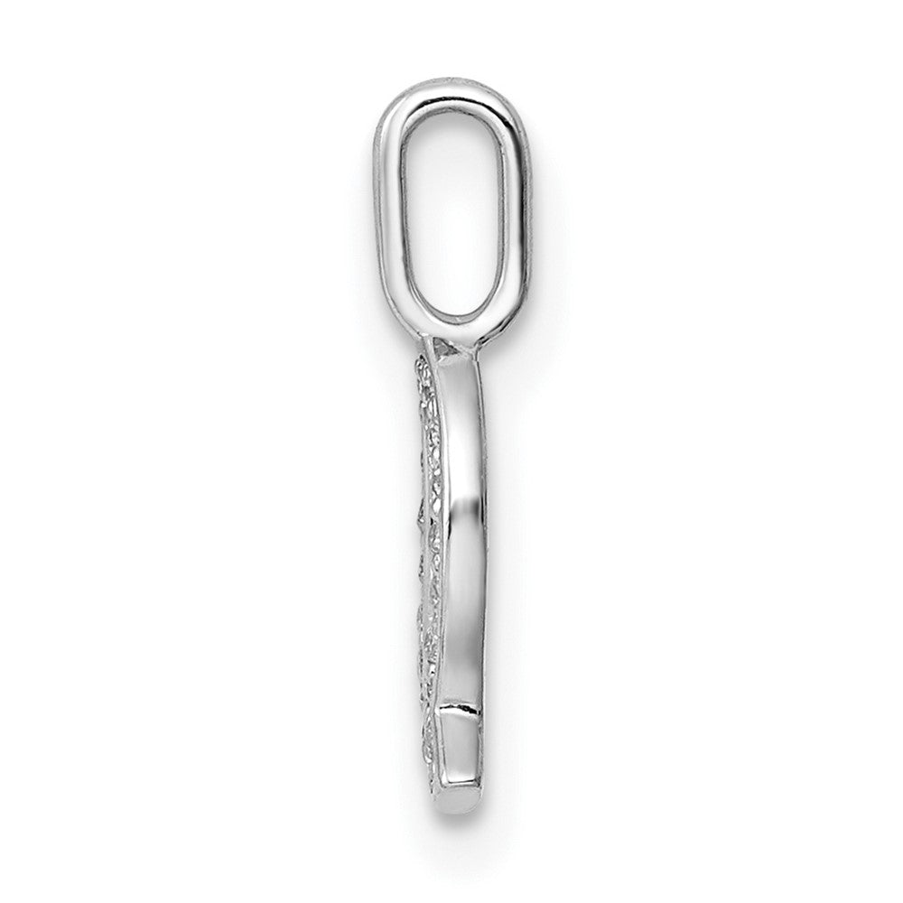 14K White Gold Diamond Letter Q Initial Pendant