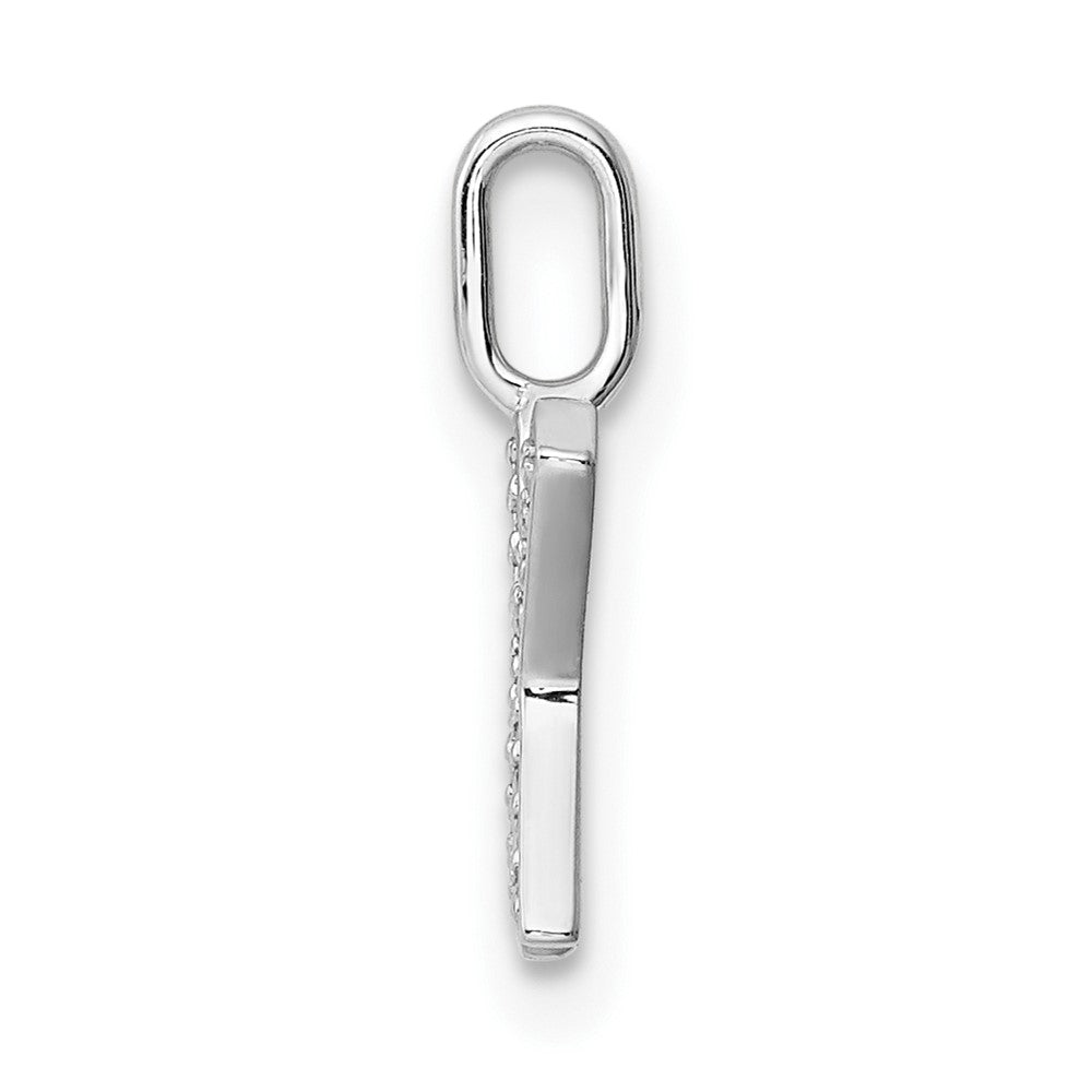 14K White Gold Diamond Letter X Initial Pendant