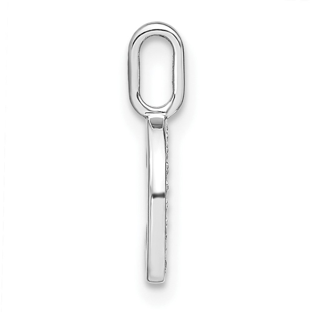 14K White Gold Diamond Lower Case Letter C Initial Pendant