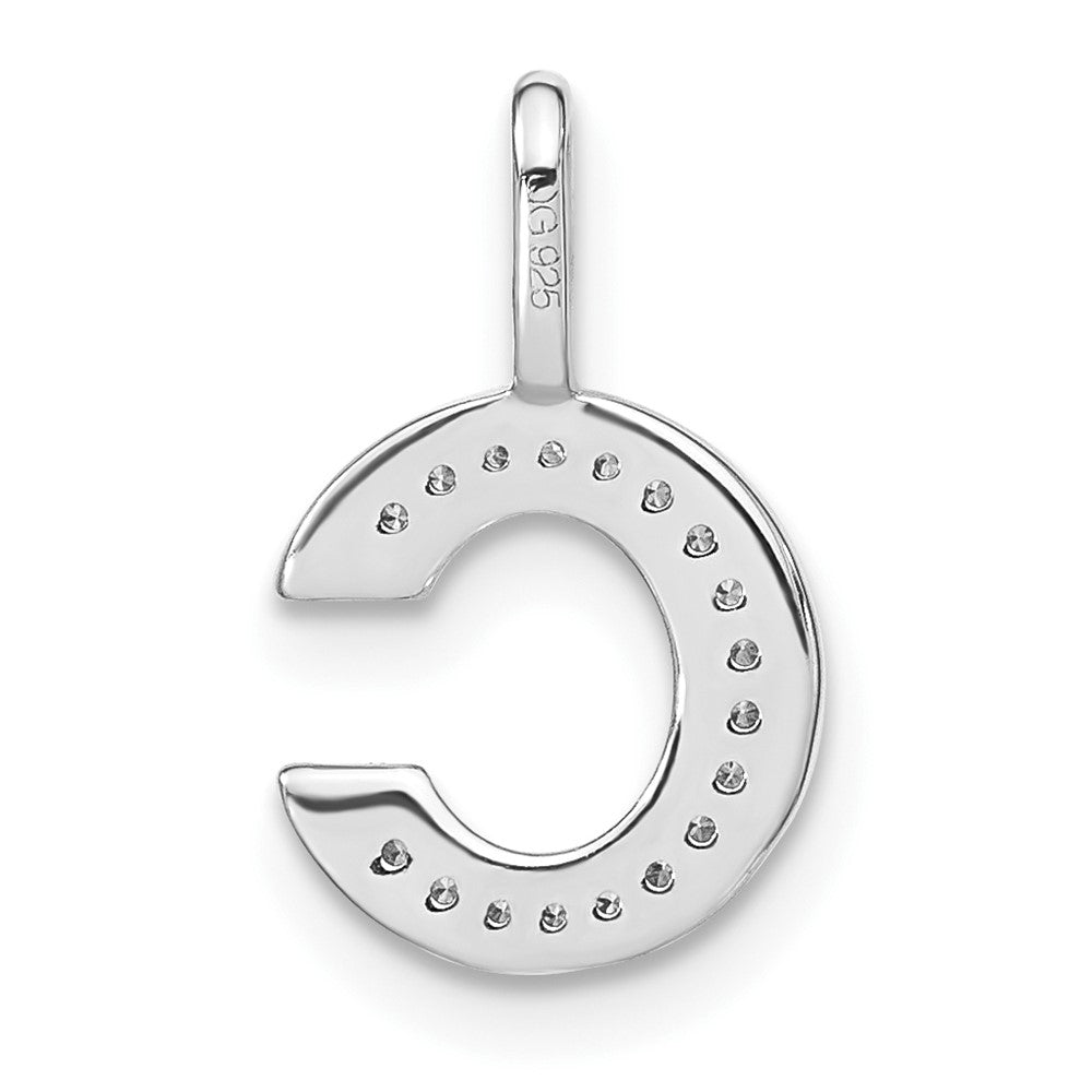 14K White Gold Diamond Lower Case Letter C Initial Pendant
