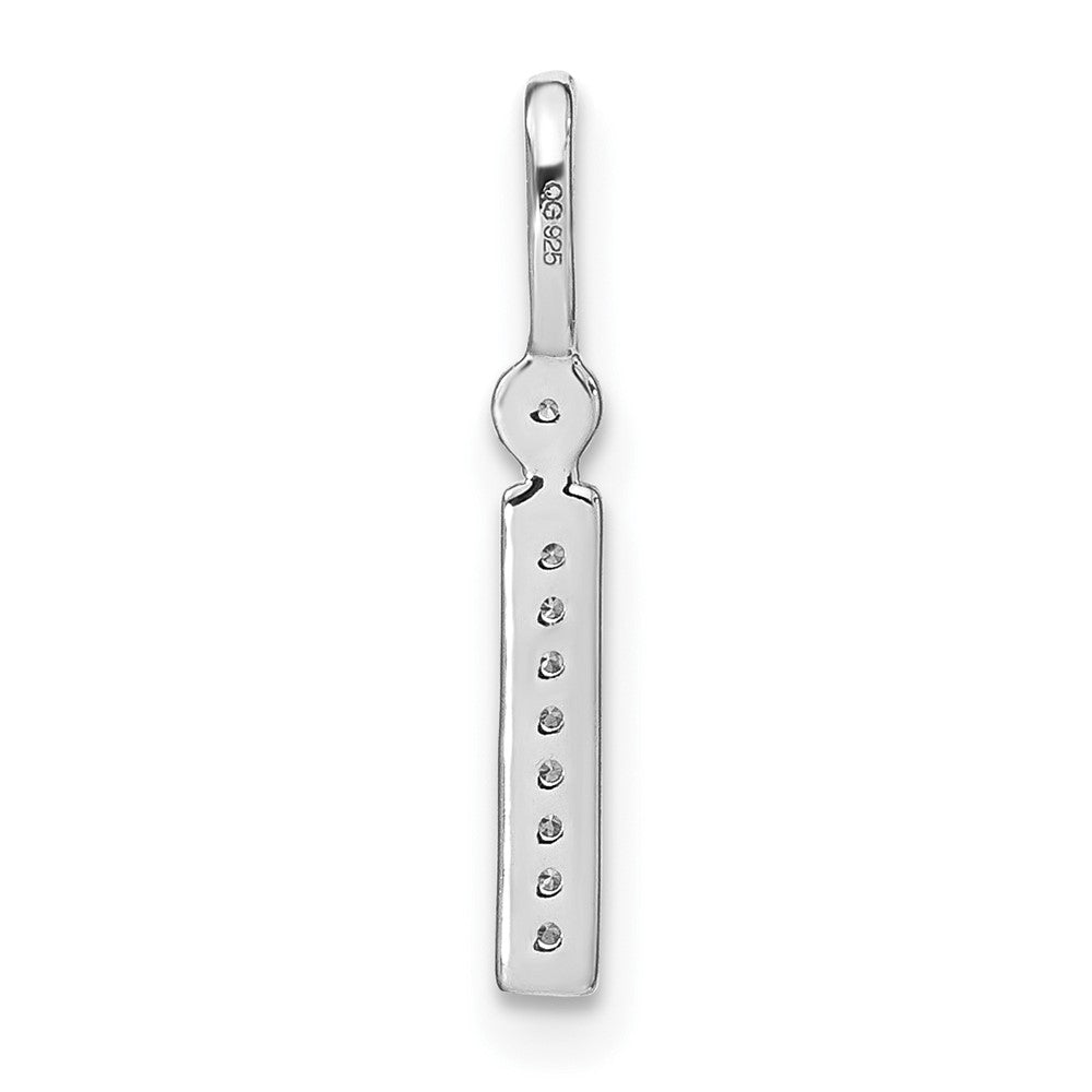 14K White Gold Diamond Lower Case Letter I Initial Pendant