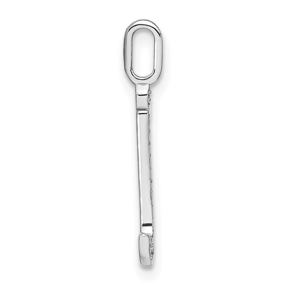 14K White Gold Diamond Lower Case Letter J Initial Pendant