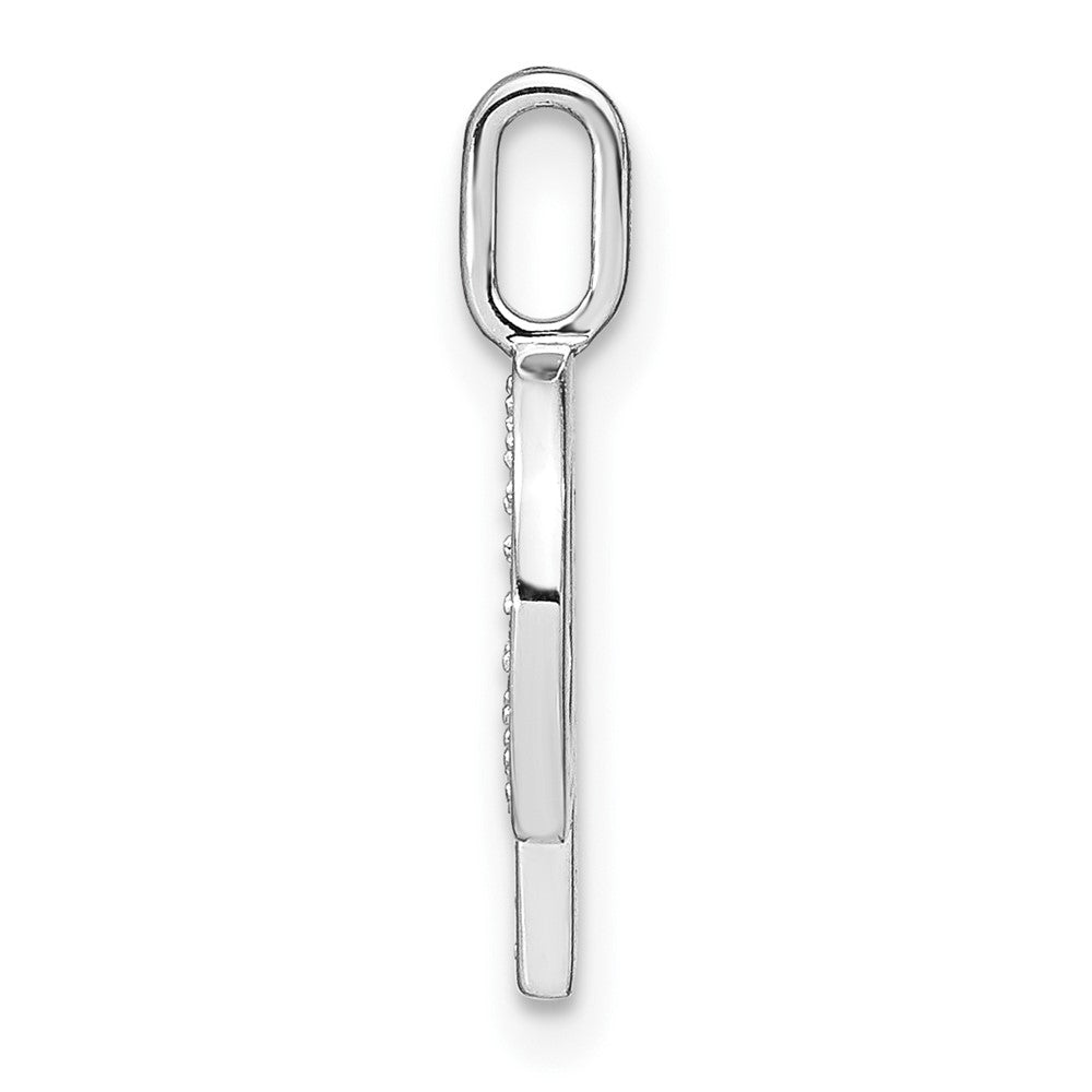 14K White Gold Diamond Lower Case Letter Q Initial Pendant