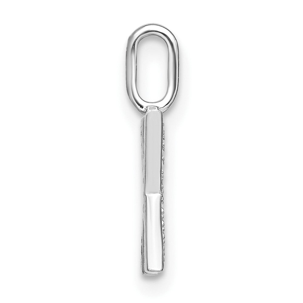 14K White Gold Diamond Lower Case Letter X Initial Pendant