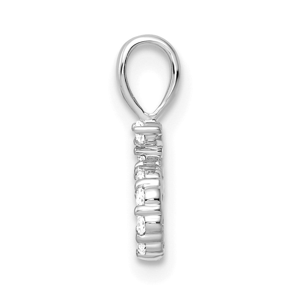 14k White Gold Diamond Number 5 Pendant