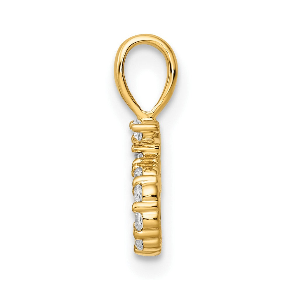 14K Diamond Number 5 Pendant