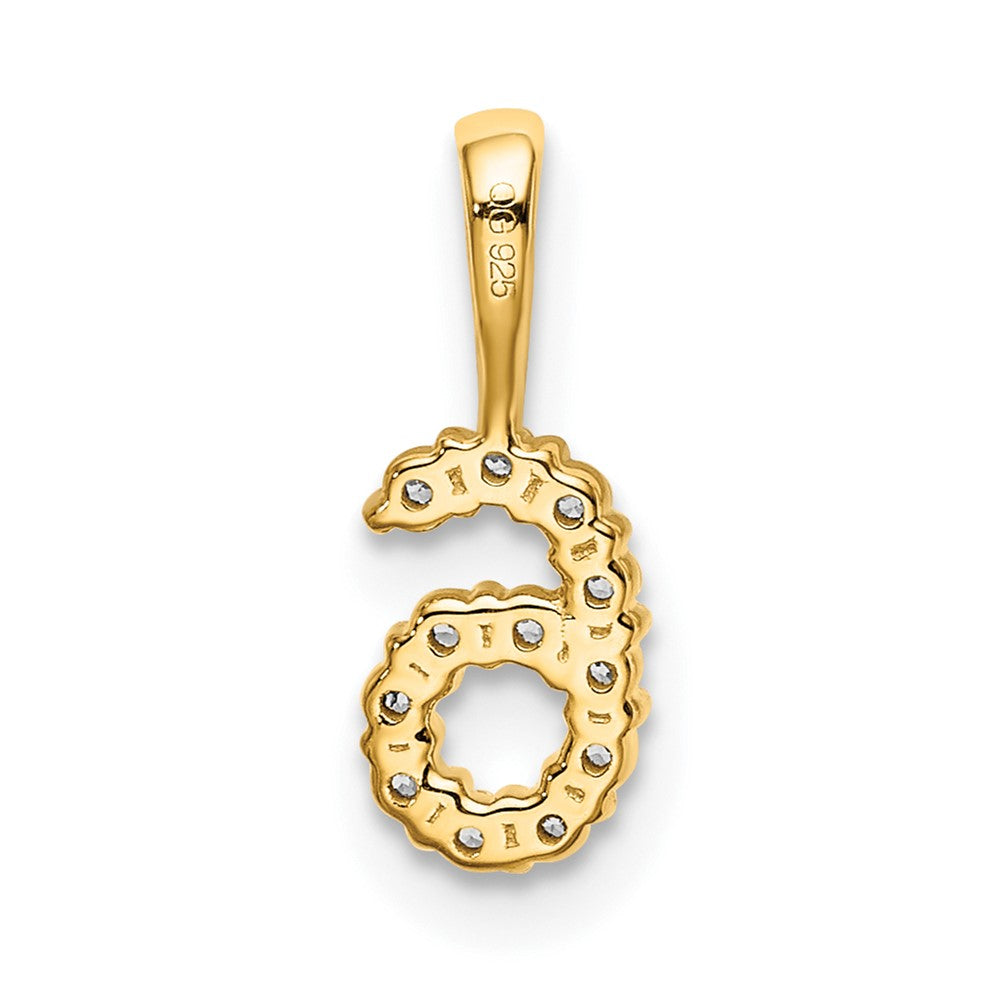 14K Diamond Number 6 Pendant
