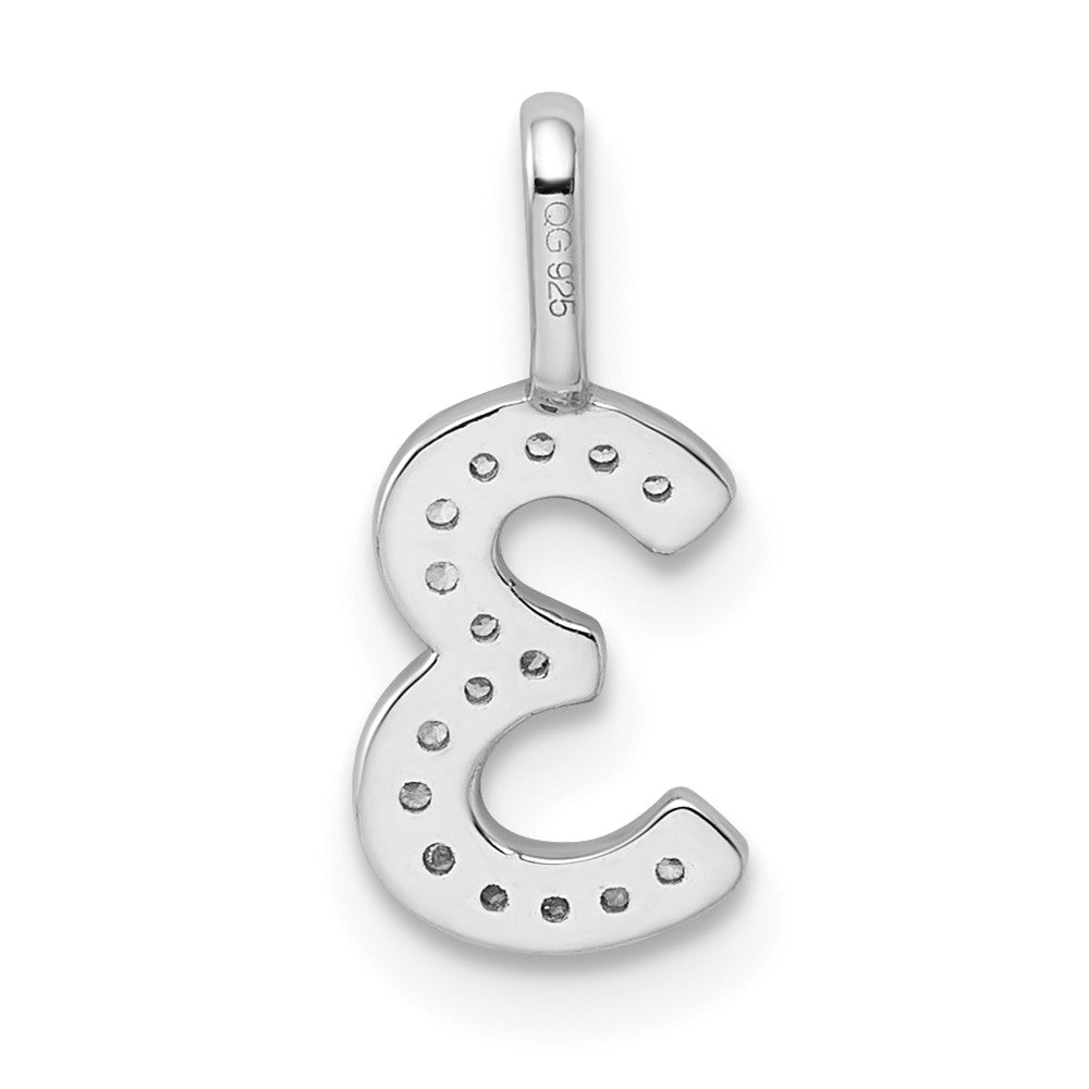 14k White Gold Diamond Number 3 Pendant