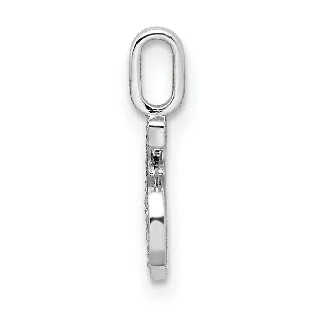 14k White Gold Diamond Number 6 Pendant