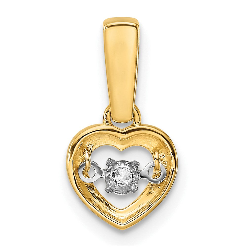 14k Diamond Polished Heart Dangle Pendant