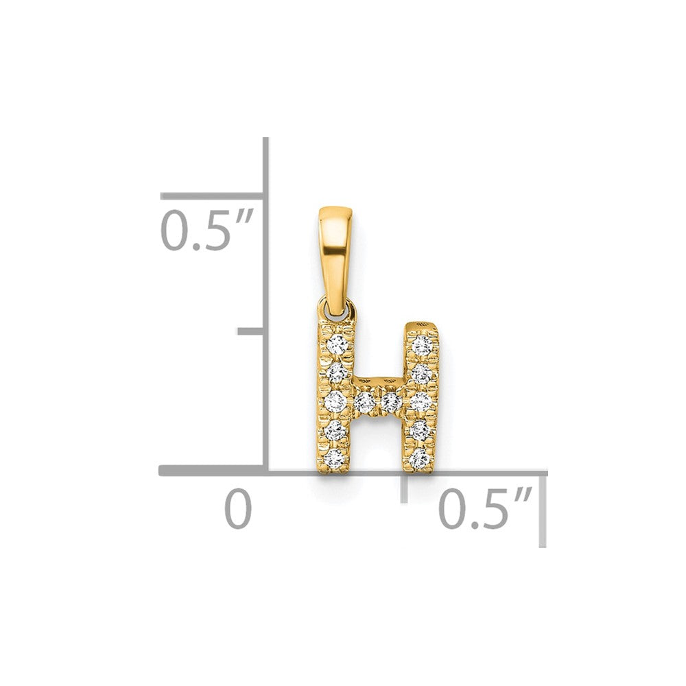 14K  Diamond Letter H Initial with Bail Pendant