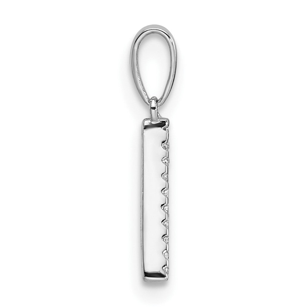 14K White Gold Diamond Letter A Initial Pendant