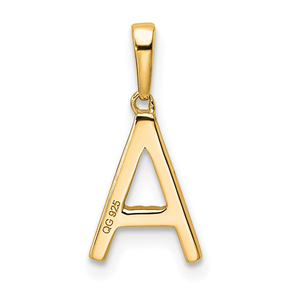14K Diamond Letter A Initial Pendant