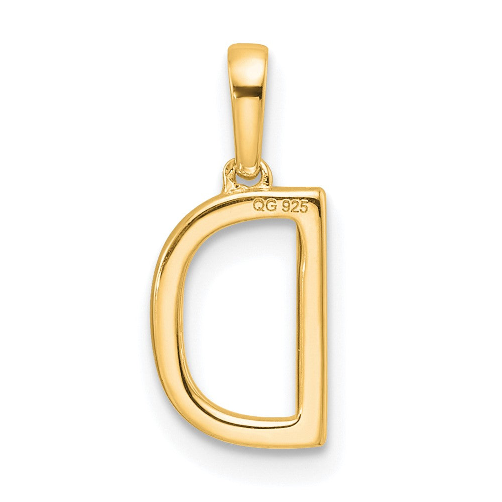 14K Diamond Letter D Initial Pendant