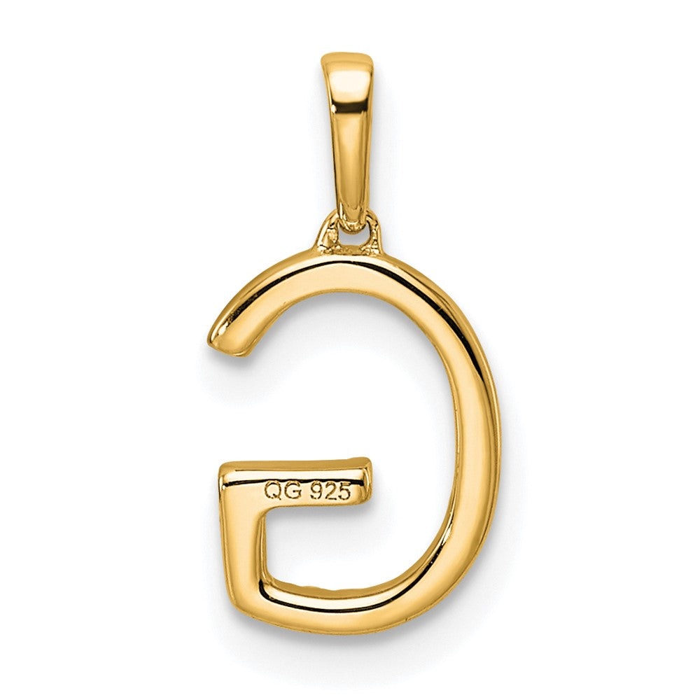 14K Diamond Letter G Initial Pendant