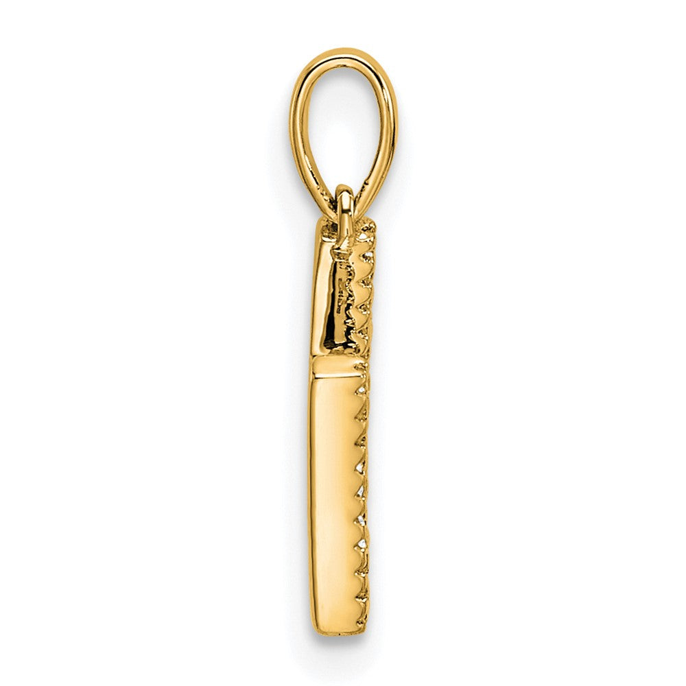 14K Diamond Letter H Initial Pendant