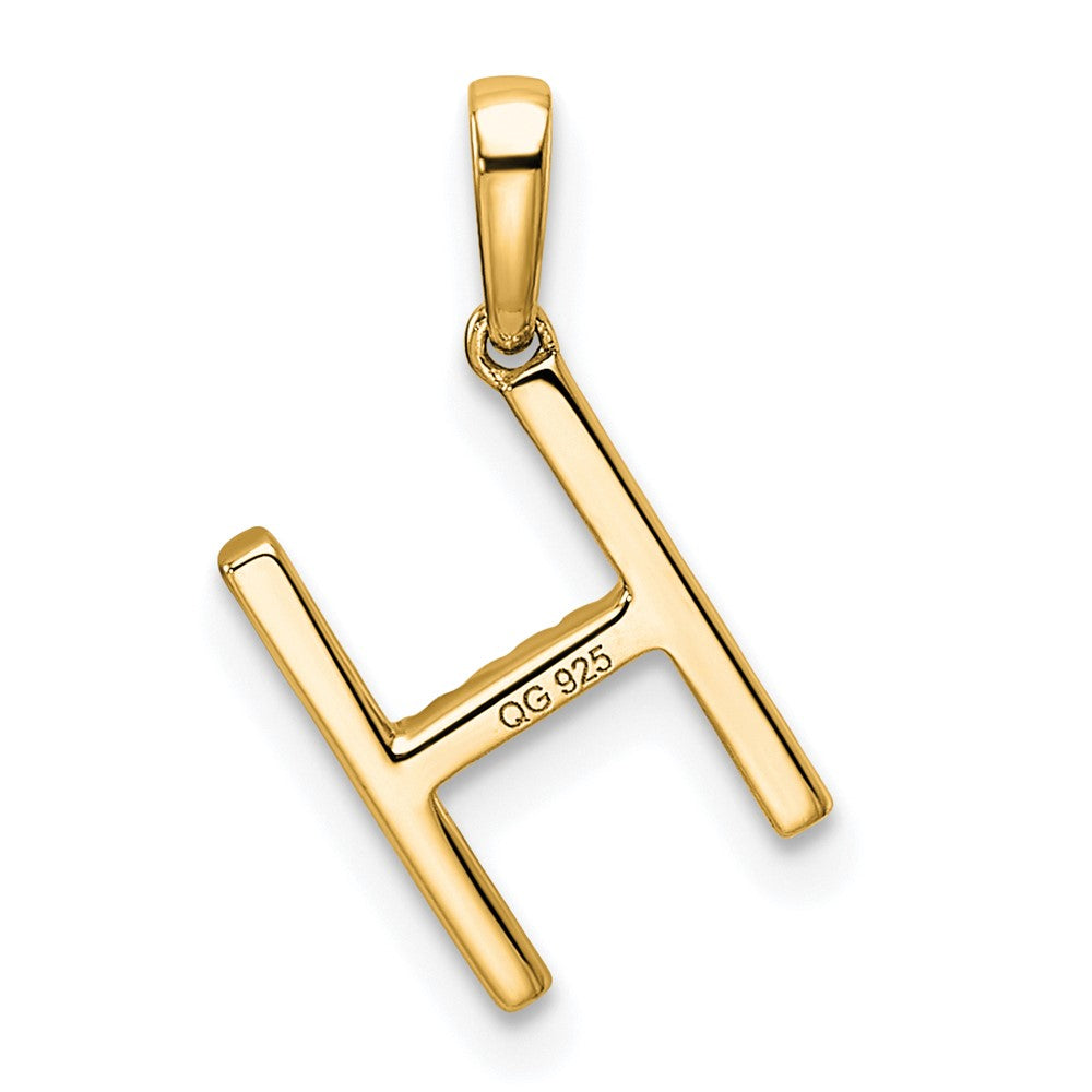 14K Diamond Letter H Initial Pendant