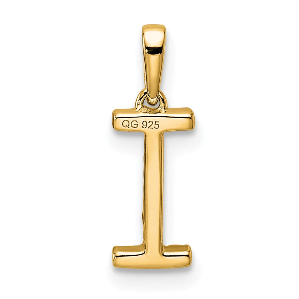 14K Diamond Letter I Initial Pendant