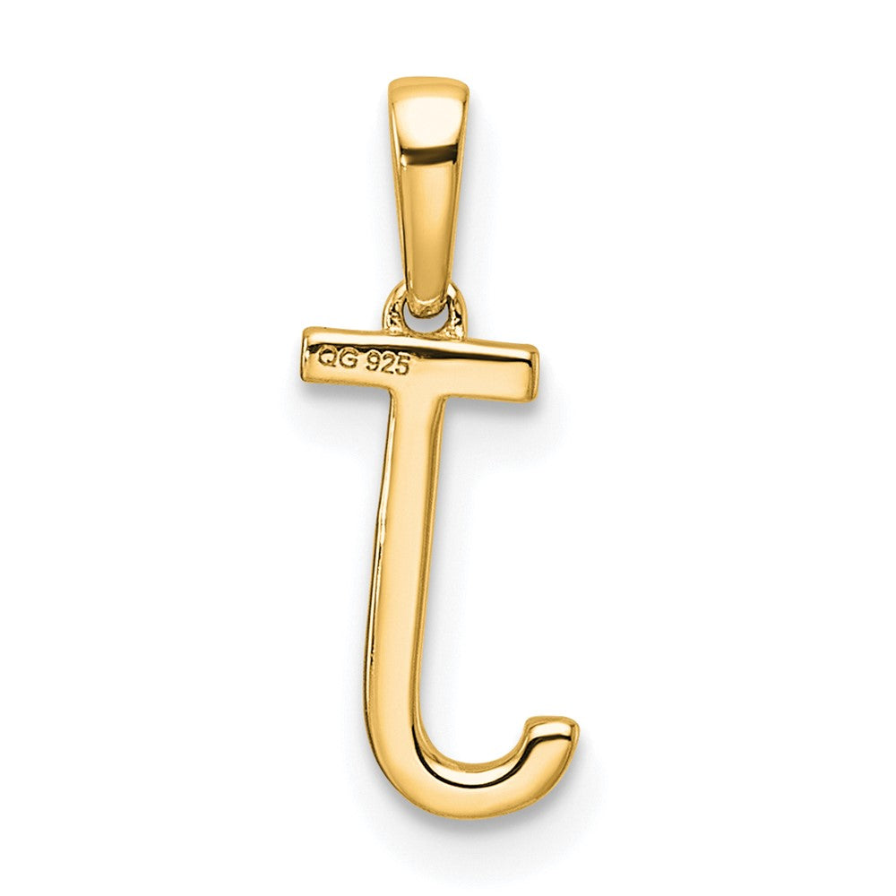 14K Diamond Letter J Initial Pendant