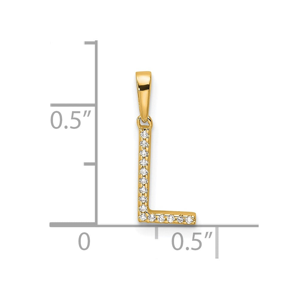 14K Diamond Letter L Initial Pendant