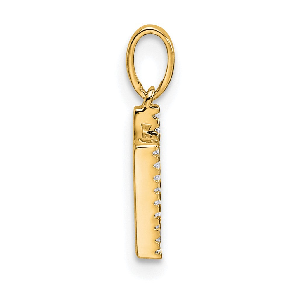 14K Diamond Letter N Initial Pendant