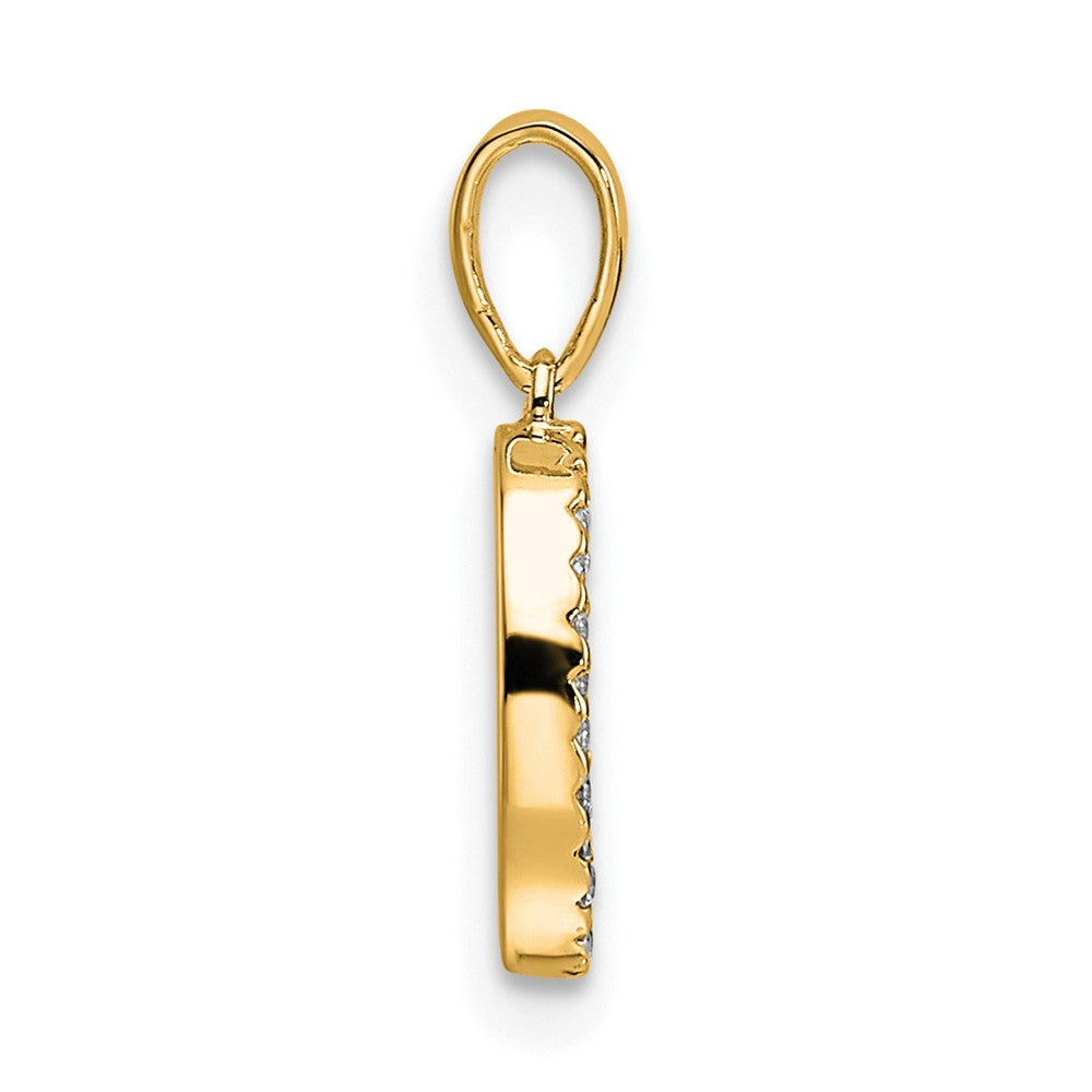 14K Diamond Letter O Initial Pendant