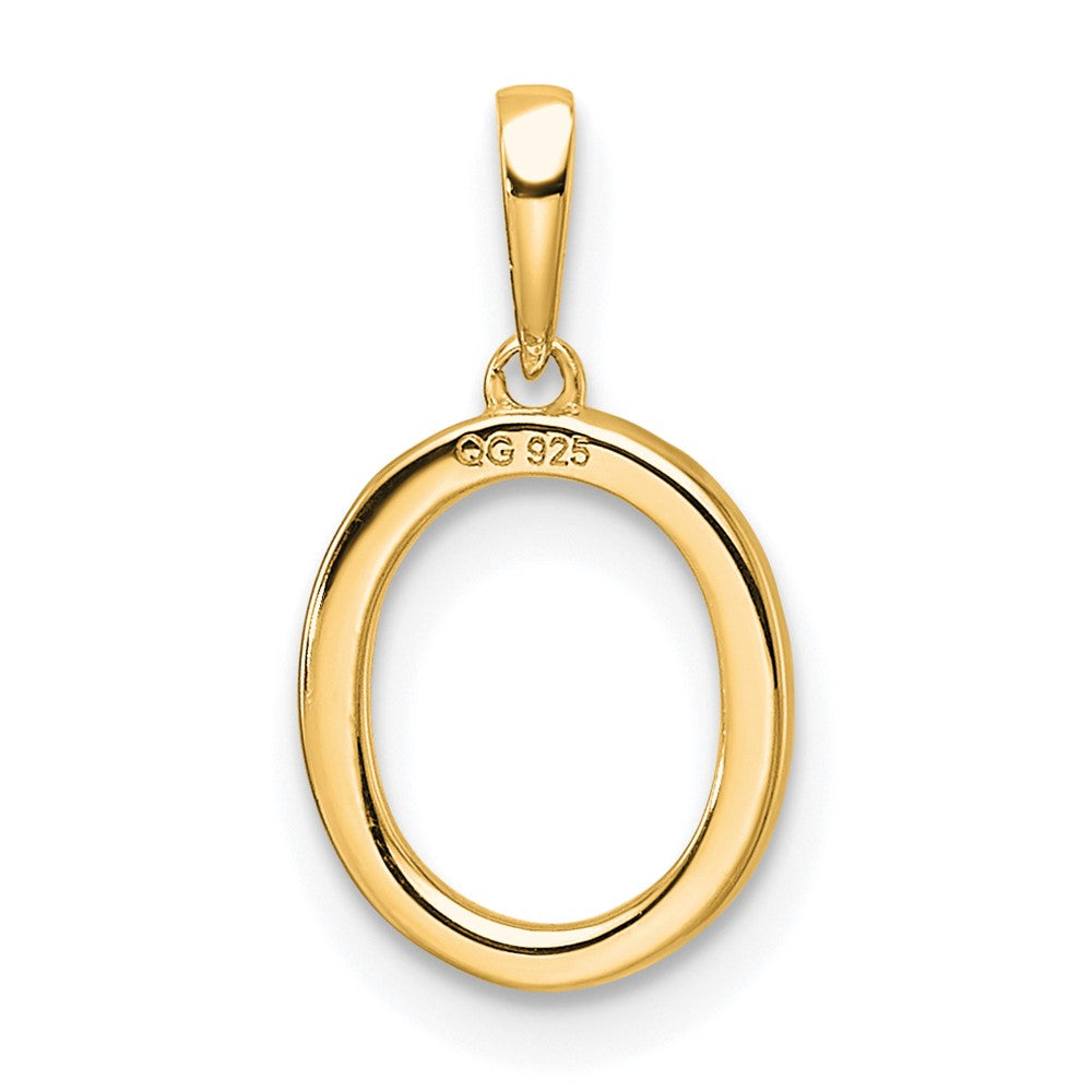 14K Diamond Letter O Initial Pendant