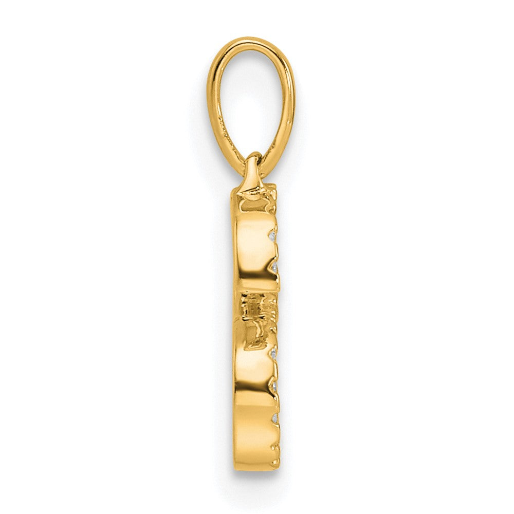 14K Diamond Letter S Initial Pendant