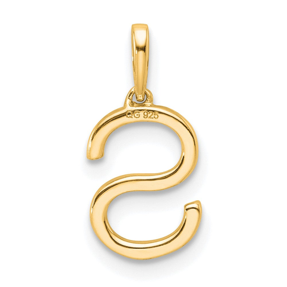 14K Diamond Letter S Initial Pendant