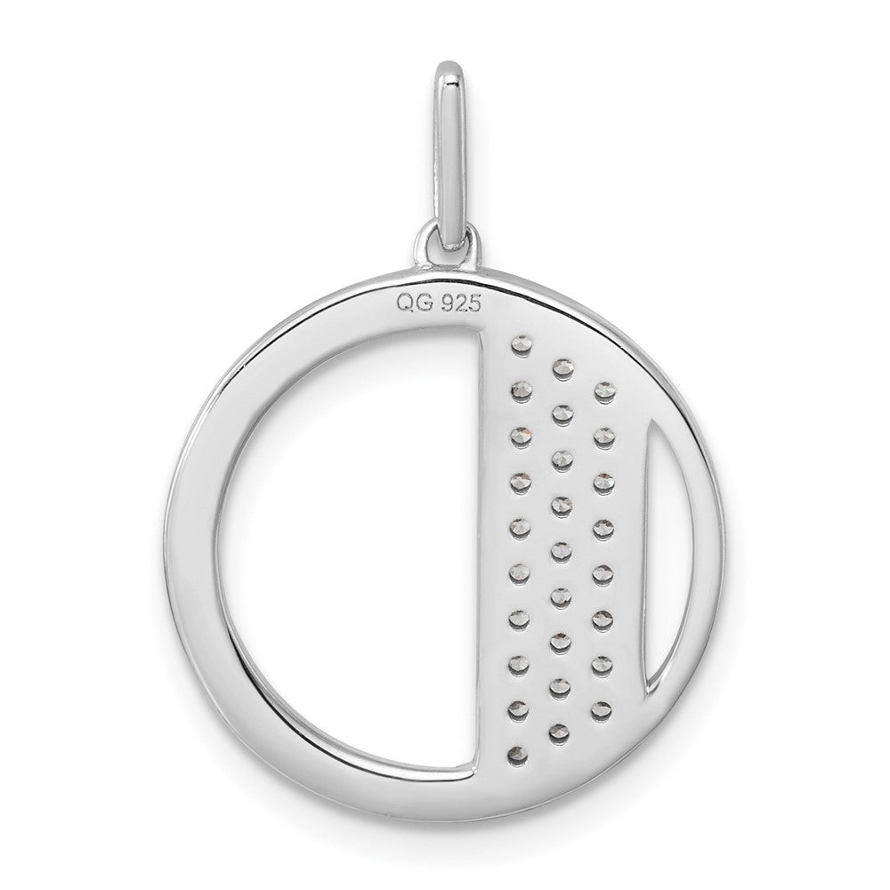 14K White Gold Gatsby Diamond Initial D Charm